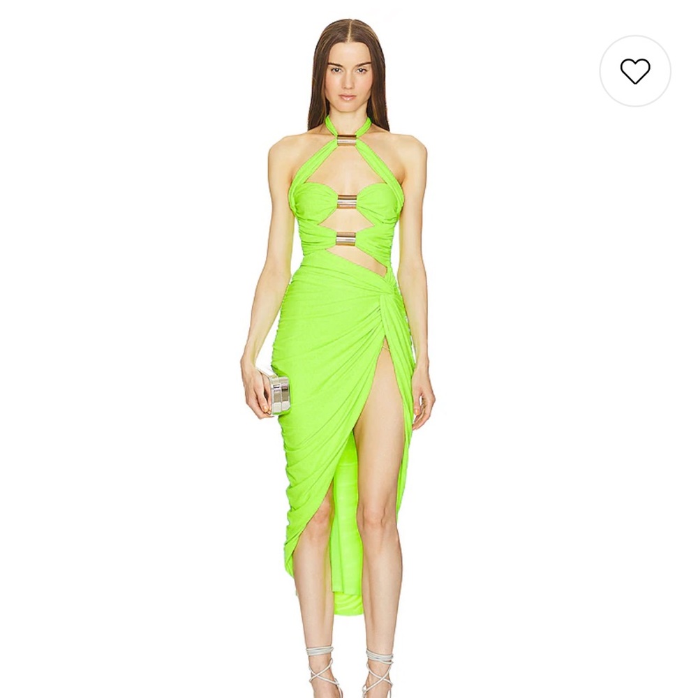 Michael Costello X REVOLVE bright green midi dress